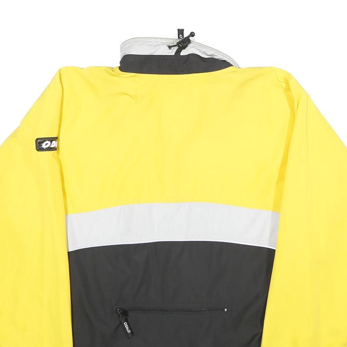 ODLO Mens Yellow & Black Outdoor Jacket M Polyester Zip Reflective Sportwear