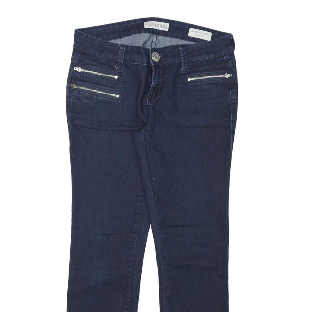 GUESS Womens Slim Blue Denim Skinny Cotton Blend Jeans W28 L25 Zipped Pockets