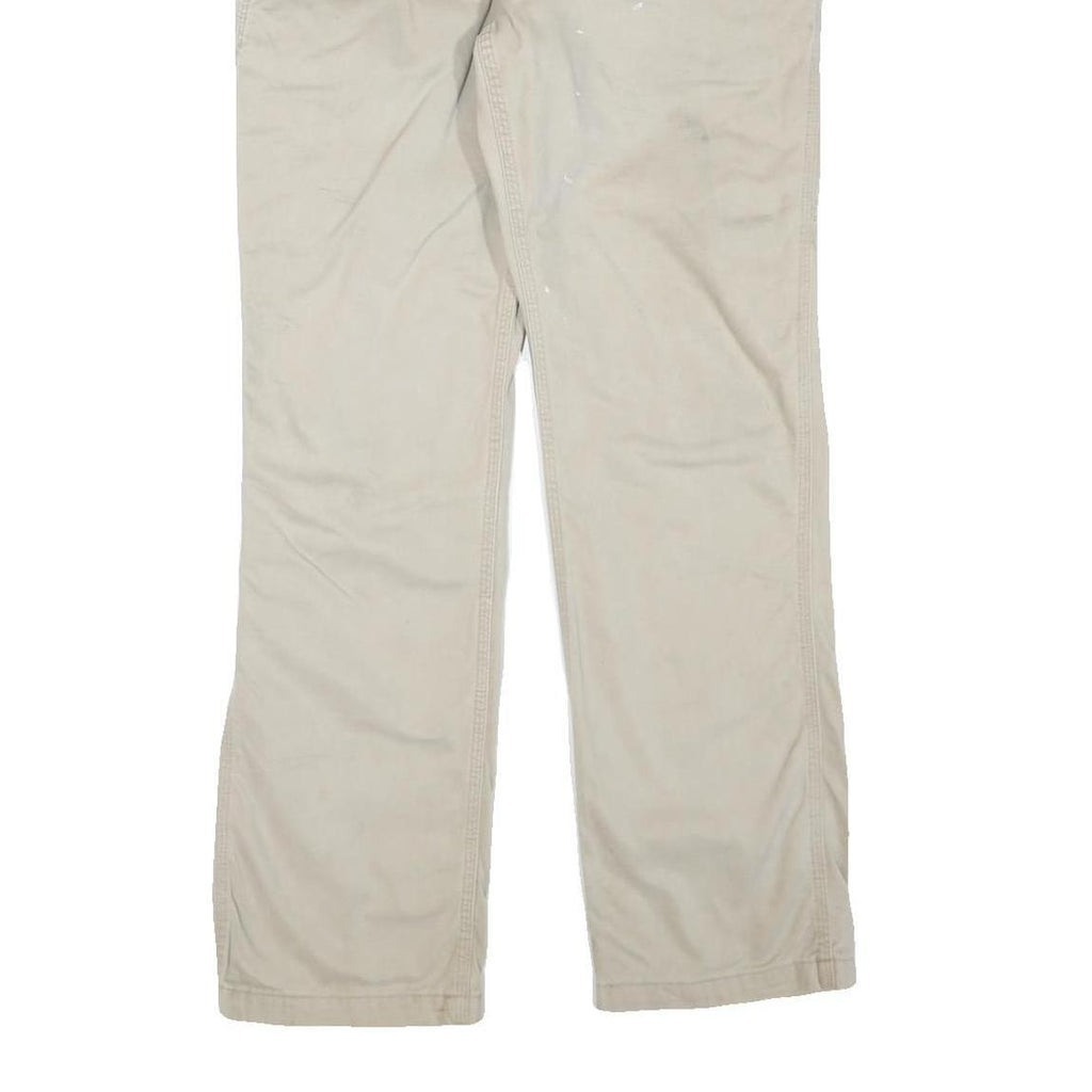 CARHARTT Womens Cotton Blend Beige Regular Waist Zip Trousers W32 L32 Casual