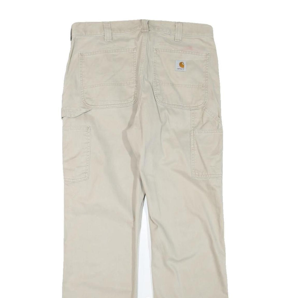 CARHARTT Womens Cotton Blend Beige Regular Waist Zip Trousers W32 L32 Casual