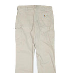 CARHARTT Womens Cotton Blend Beige Regular Waist Zip Trousers W32 L32 Casual
