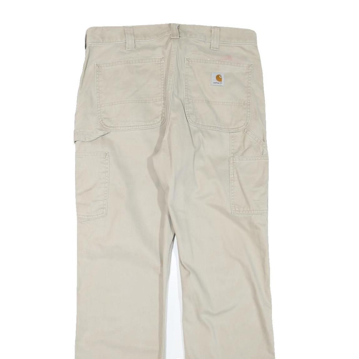 CARHARTT Womens Cotton Blend Beige Regular Waist Zip Trousers W32 L32 Casual
