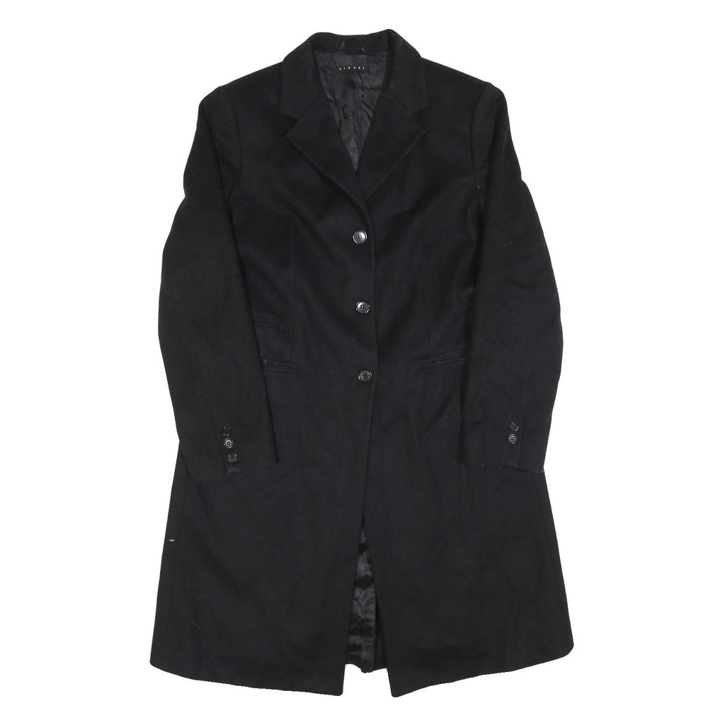 SISLEY Womens Black Classic Jacket M Woven Button Coat Elegant Formal Outerwear