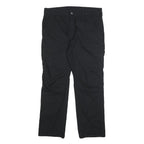 DICKIES Mens Regular Fit Black Cotton Blend Trousers W34 L30 Workwear Zip