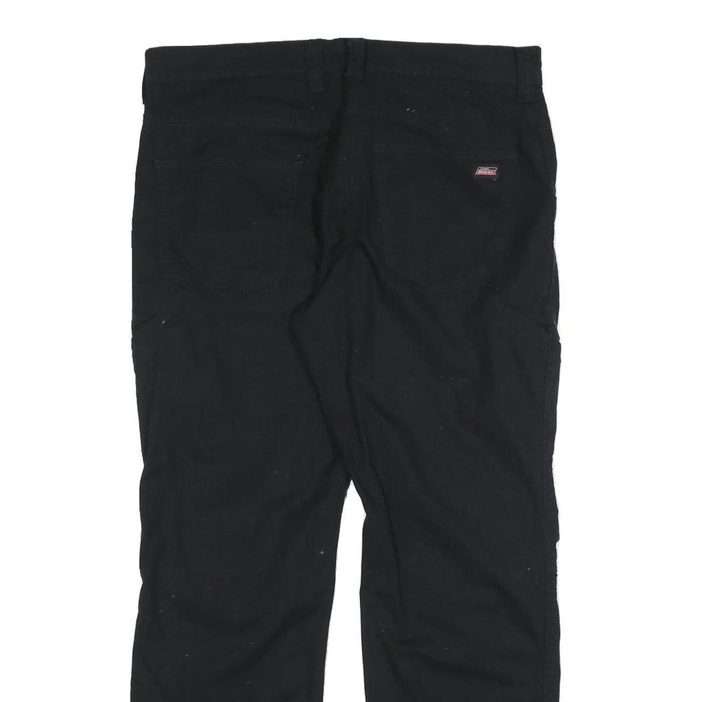 DICKIES Mens Regular Fit Black Cotton Blend Trousers W34 L30 Workwear Zip