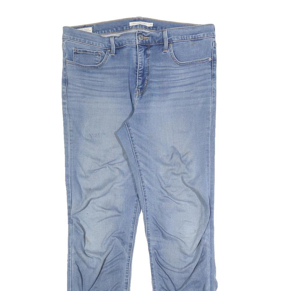 LEVI'S Womens Slim Slim Fit Blue Denim Stone Wash W32 L32 312 Jeans Zip Cotton