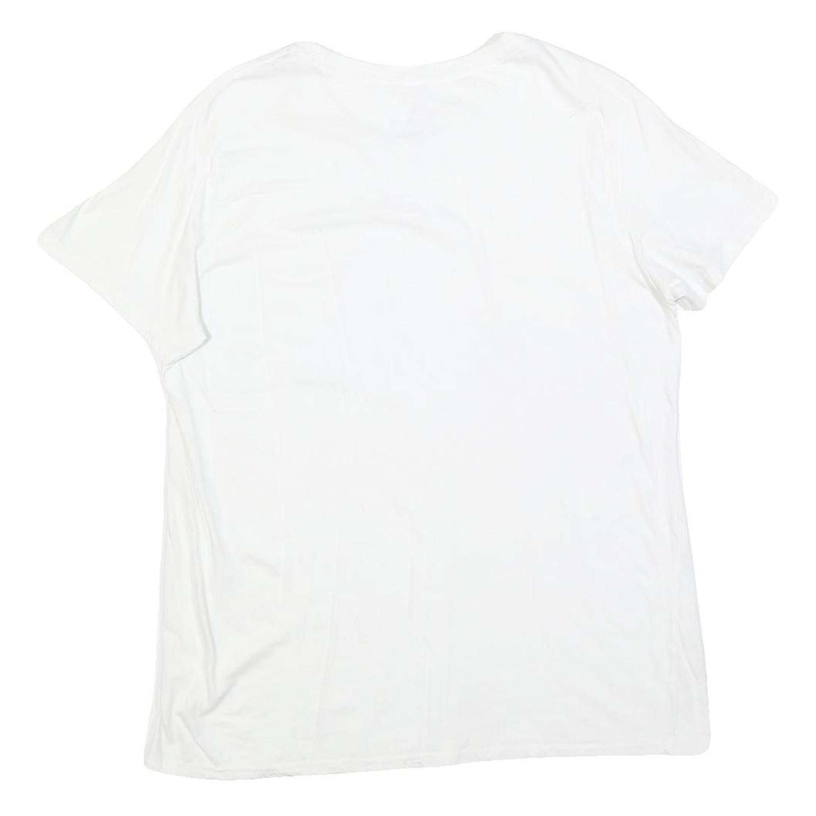 ADIDAS Womens White Pink Logo Modern T-Shirt XL Short Sleeve Crew Neck Casual