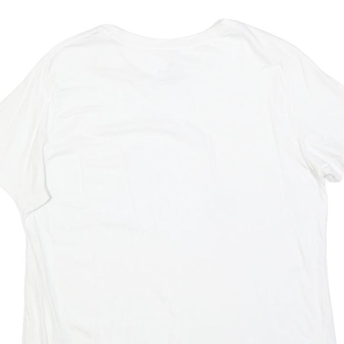 ADIDAS Womens White Pink Logo Modern T-Shirt XL Short Sleeve Crew Neck Casual