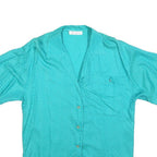 BETTY BARCLAY Womens Turquoise Blouse Short Sleeve Collared M Light Pattern
