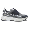 MICHAEL KORS Slip On Womens Trainers Silver Black Synthetic UK 10 Fashion