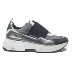 MICHAEL KORS Slip On Womens Trainers Silver Black Synthetic UK 10 Fashion