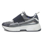 MICHAEL KORS Slip On Womens Trainers Silver Black Synthetic UK 10 Fashion