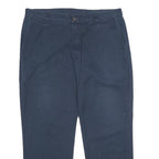 DICKIES Mens Polyester Blend Navy Regular Straight Trousers W38 L30 Workwear Zip