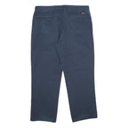 DICKIES Mens Polyester Blend Navy Regular Straight Trousers W38 L30 Workwear Zip