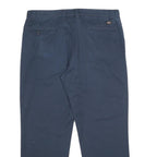 DICKIES Mens Polyester Blend Navy Regular Straight Trousers W38 L30 Workwear Zip