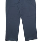 DICKIES Mens Polyester Blend Navy Regular Straight Trousers W38 L30 Workwear Zip