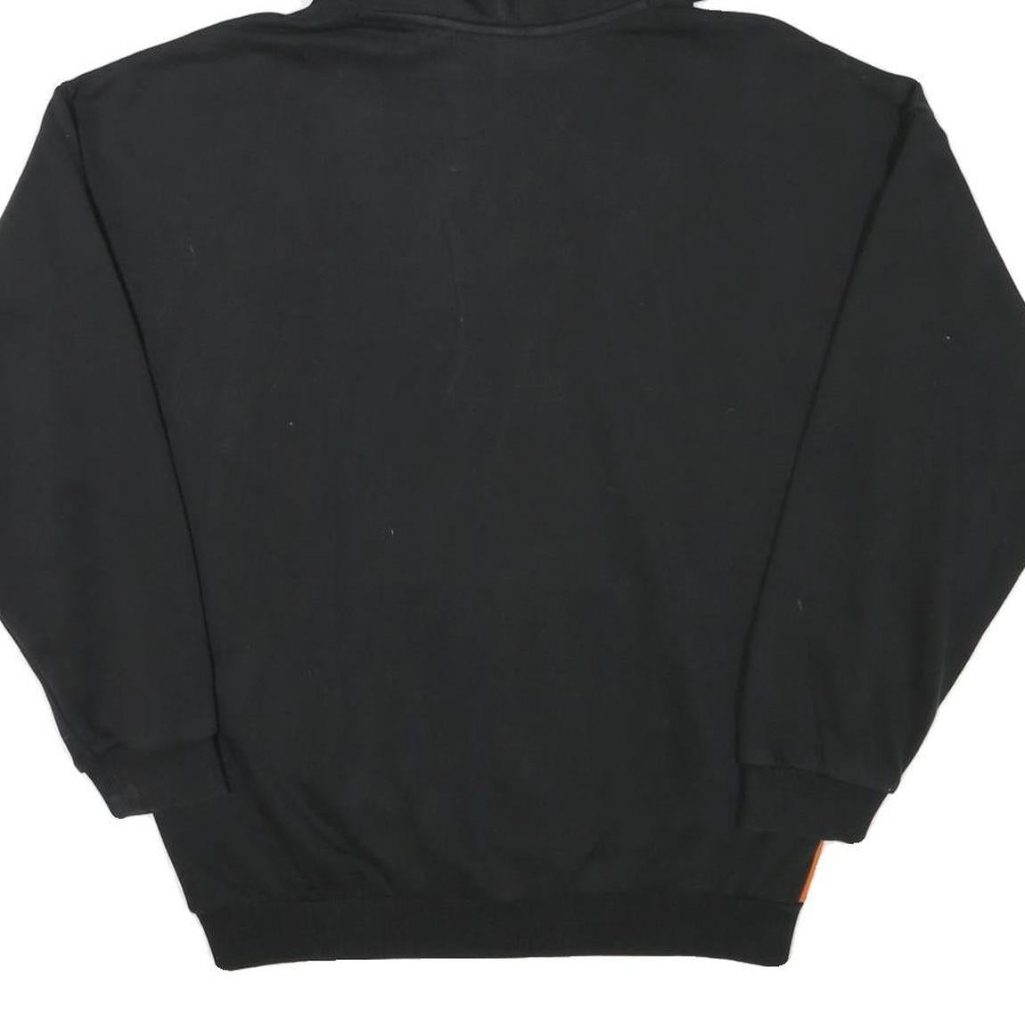 ADIDAS Womens Black & Orange Striped Pullover Hoodie UK 12 Cotton Blend Casual