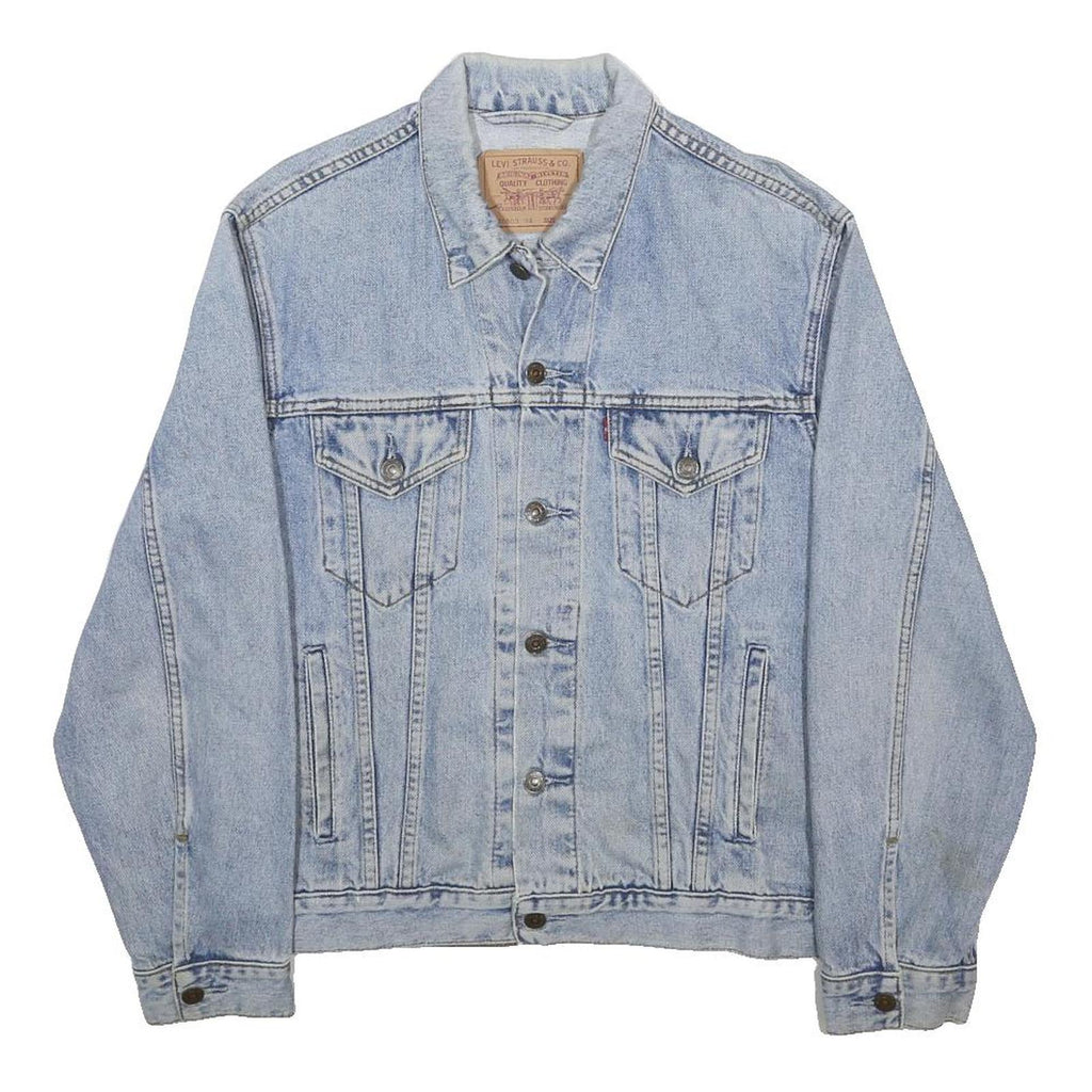 LEVI'S Mens Blue Light Wash Denim Jacket M Cotton Button Closure Plain Classic