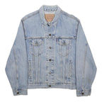 LEVI'S Mens Blue Light Wash Denim Jacket M Cotton Button Closure Plain Classic