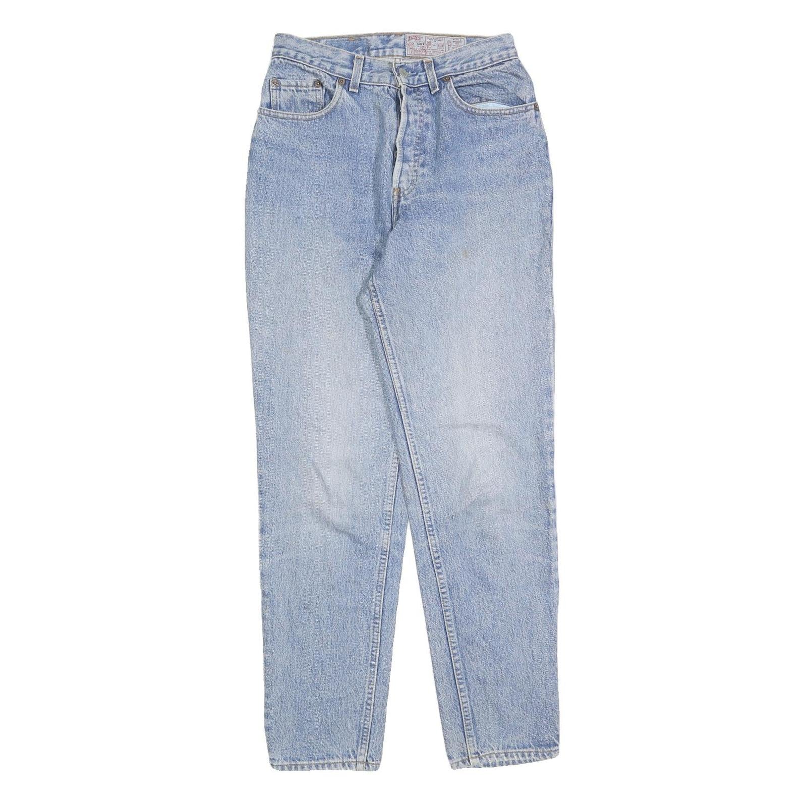 LEVI'S Womens Slim Light Blue Denim Jeans W24 L30 Classic Fit Button