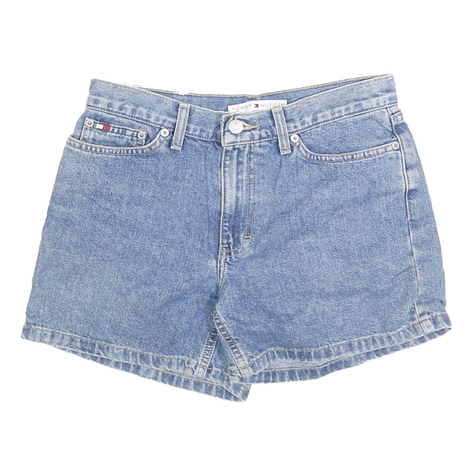TOMMY HILFIGER Womens Shorts Blue Denim Casual S W28 Summer Everyday