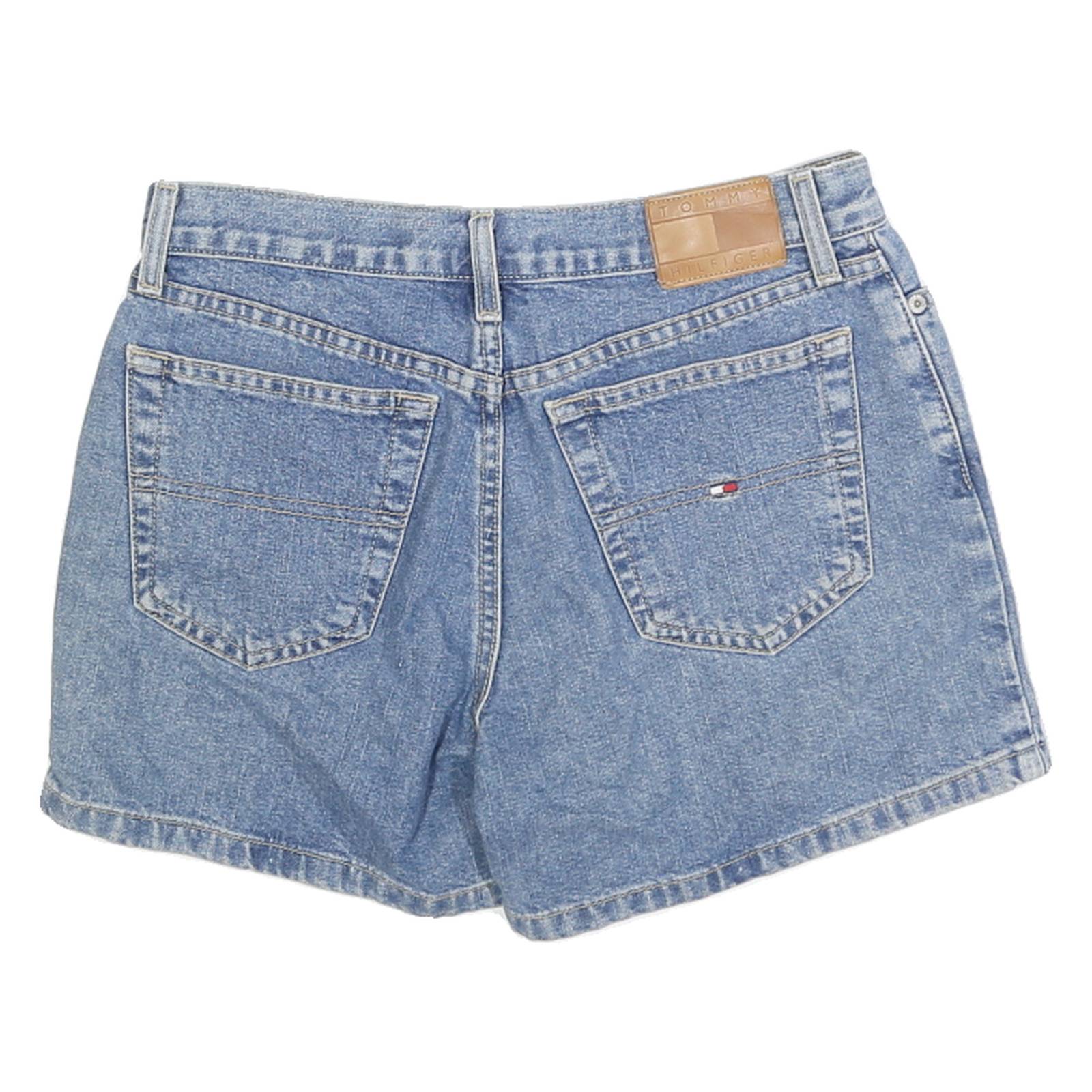 TOMMY HILFIGER Womens Shorts Blue Denim Casual S W28 Summer Everyday