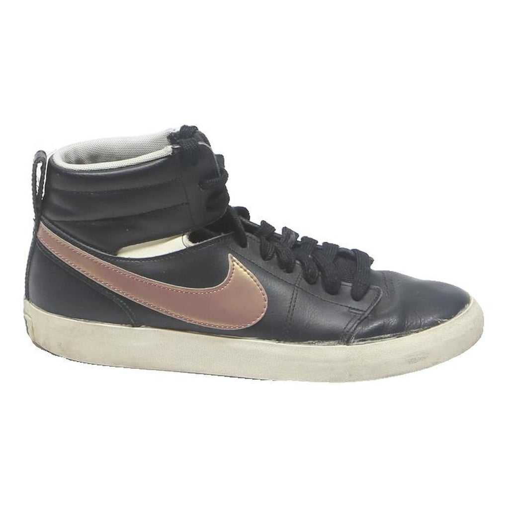 NIKE Womens Blazer Mid Leather Black Rose Gold Lace-Up Trainers UK 4.5