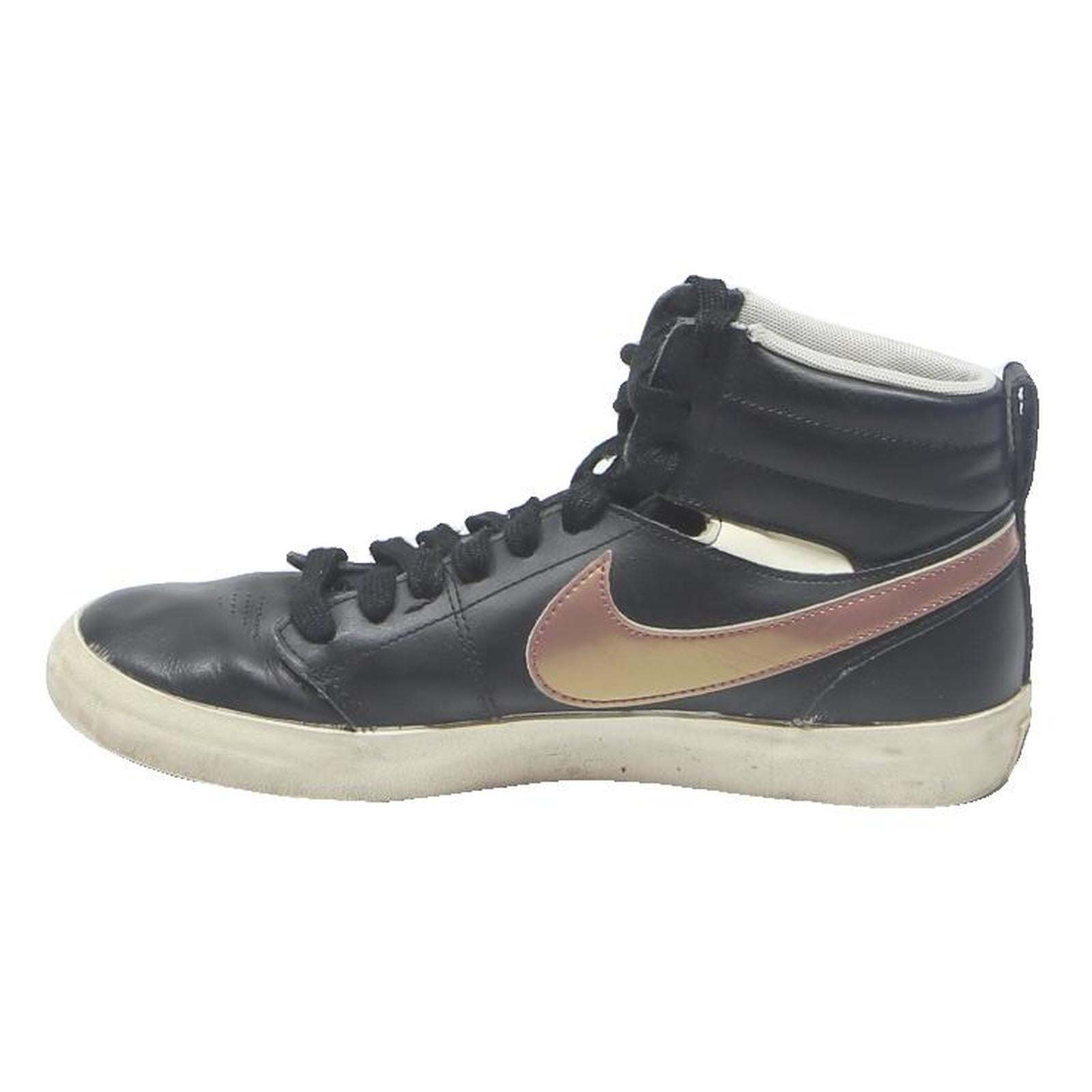 NIKE Womens Blazer Mid Leather Black Rose Gold Lace-Up Trainers UK 4.5