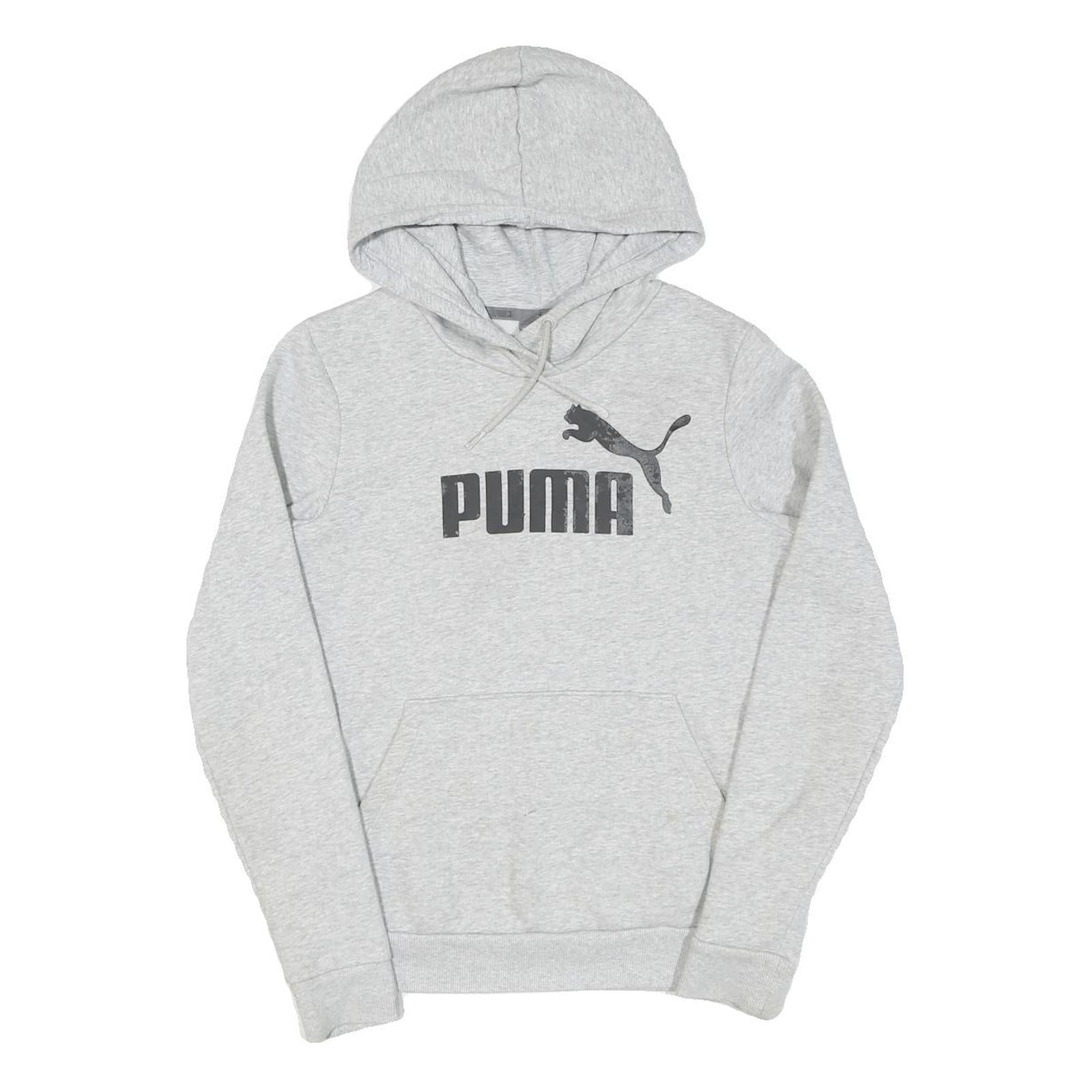 PUMA Womens Grey Hoodie UK 8 Cotton Pullover Sweatshirt Casual Wear