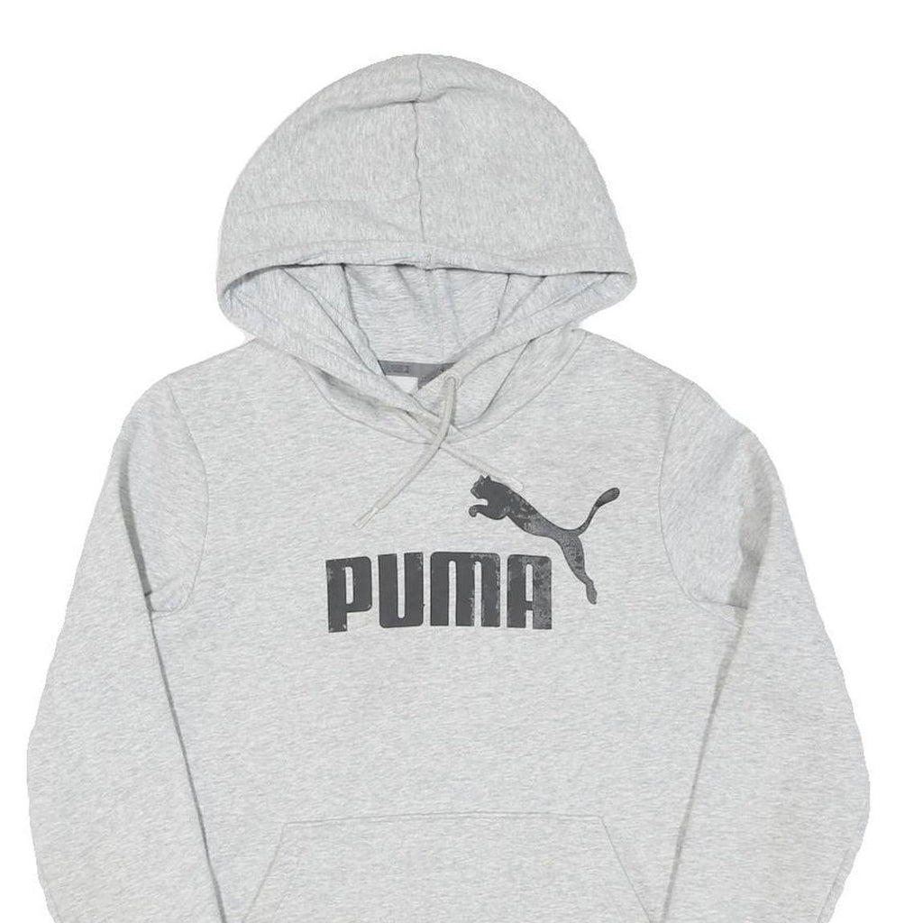 PUMA Womens Grey Hoodie UK 8 Cotton Pullover Sweatshirt Casual Wear