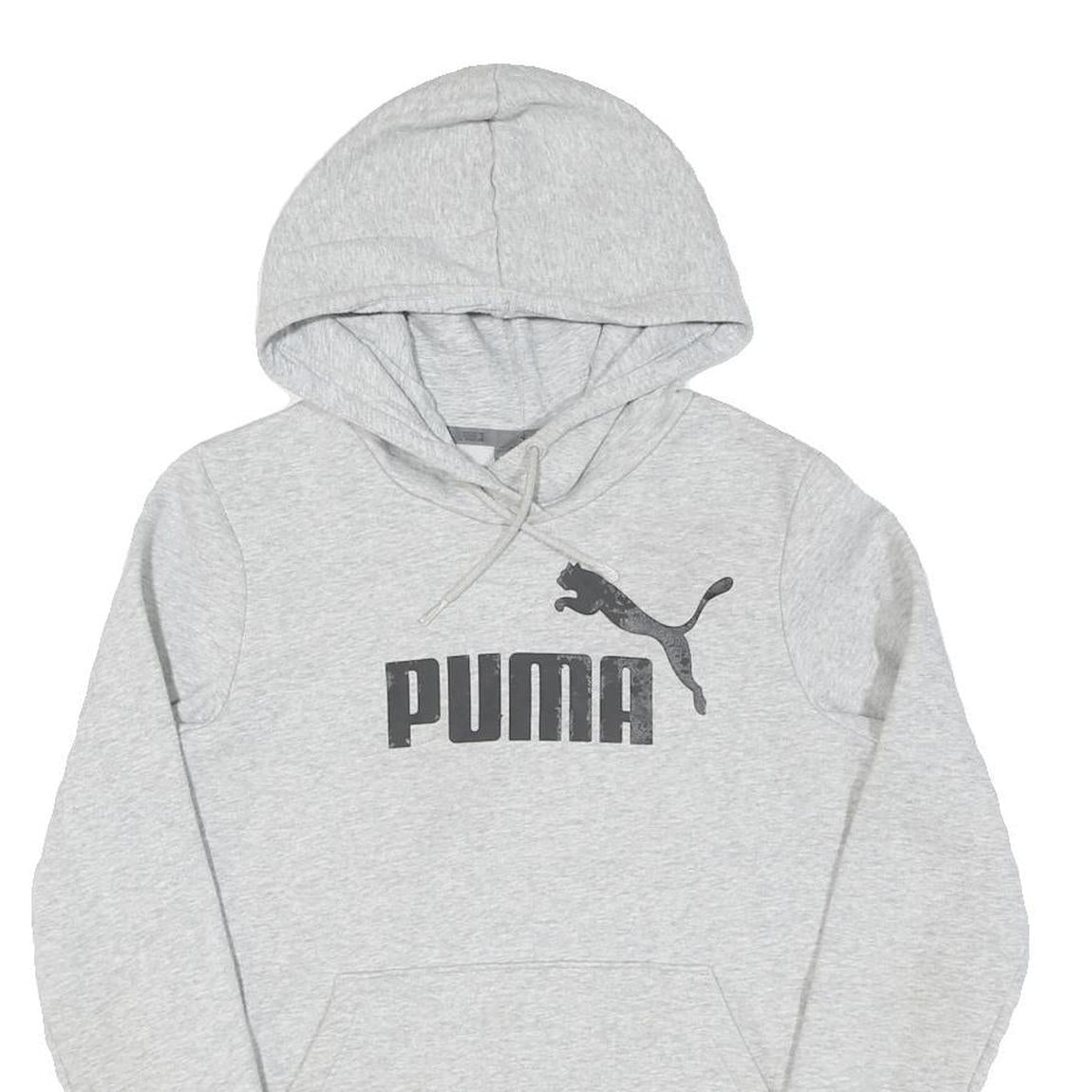 PUMA Womens Grey Hoodie UK 8 Cotton Pullover Sweatshirt Casual Wear