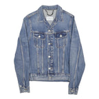 SANDRO Mens Blue Denim Cotton Button Jacket XS Classic Fit Casual Outerwear