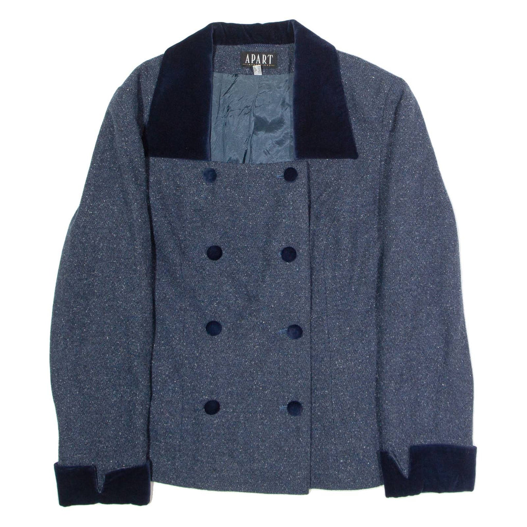APART IMPRESSIONS Womens Blazer Jacket Blue Wool 90s UK 12