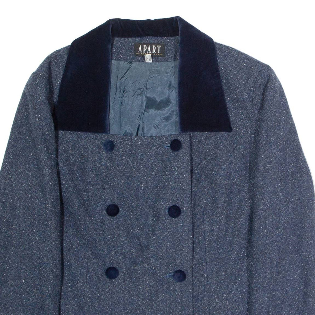 APART IMPRESSIONS Womens Blazer Jacket Blue Wool 90s UK 12