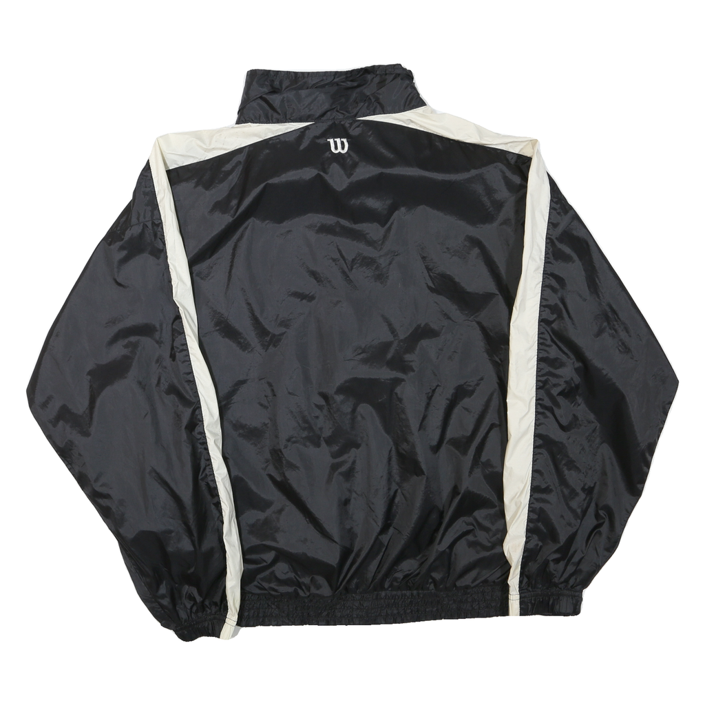 WILSON Mens Black & Cream Zip Jacket XL Polyester Blend Colourblock Lightweight