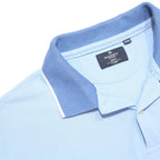 HACKETT LONDON Mens Blue & Sky Blue Cotton Polo Shirt XL Logo Number 1 Casual