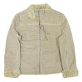 ALDO Womens Beige Leather Jacket M Shearling Zip Front Casual