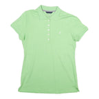 NAUTICA Womens Green Short Sleeve Plain Polo Shirt M Cotton Casual