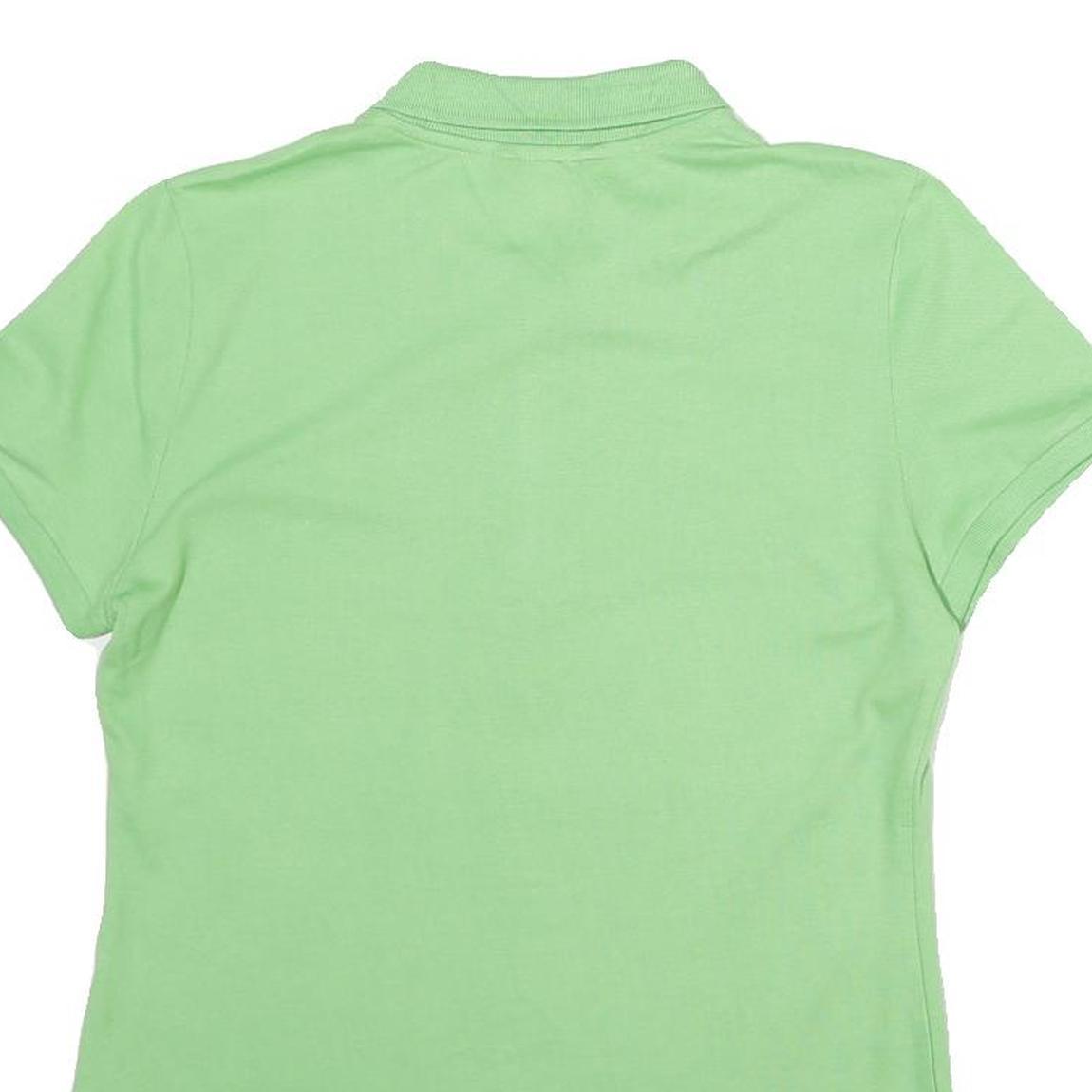 NAUTICA Womens Green Short Sleeve Plain Polo Shirt M Cotton Casual