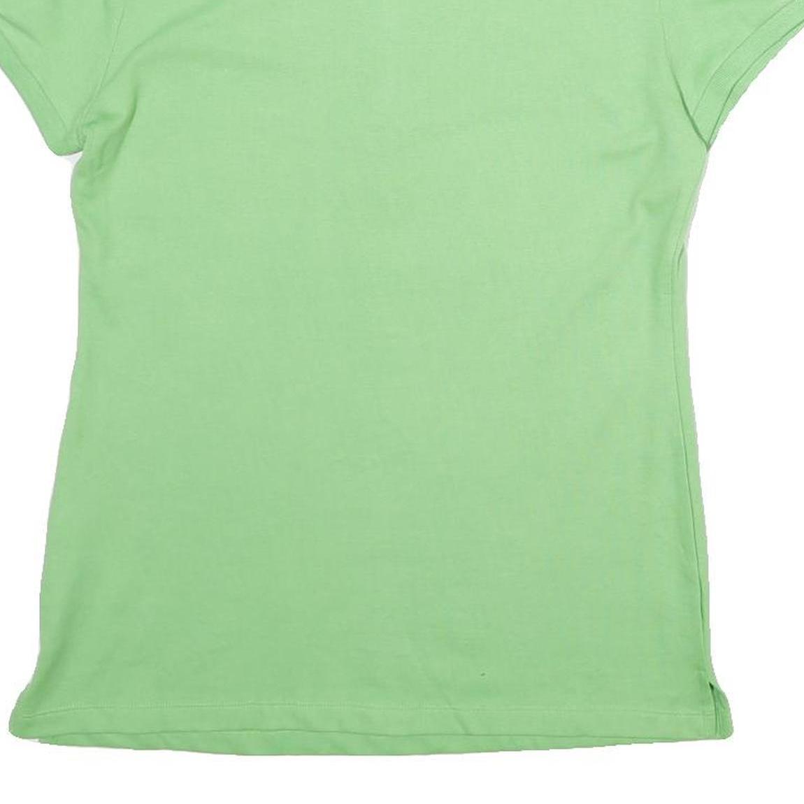 NAUTICA Womens Green Short Sleeve Plain Polo Shirt M Cotton Casual