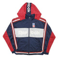 REEBOK Womens Navy & Red Graphic Pullover Hoodie XL Zip Sports Sweatshirt