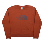 THE NORTH FACE Mens Rust Crew Neck M Cotton Blend Sweatshirt Logo Print