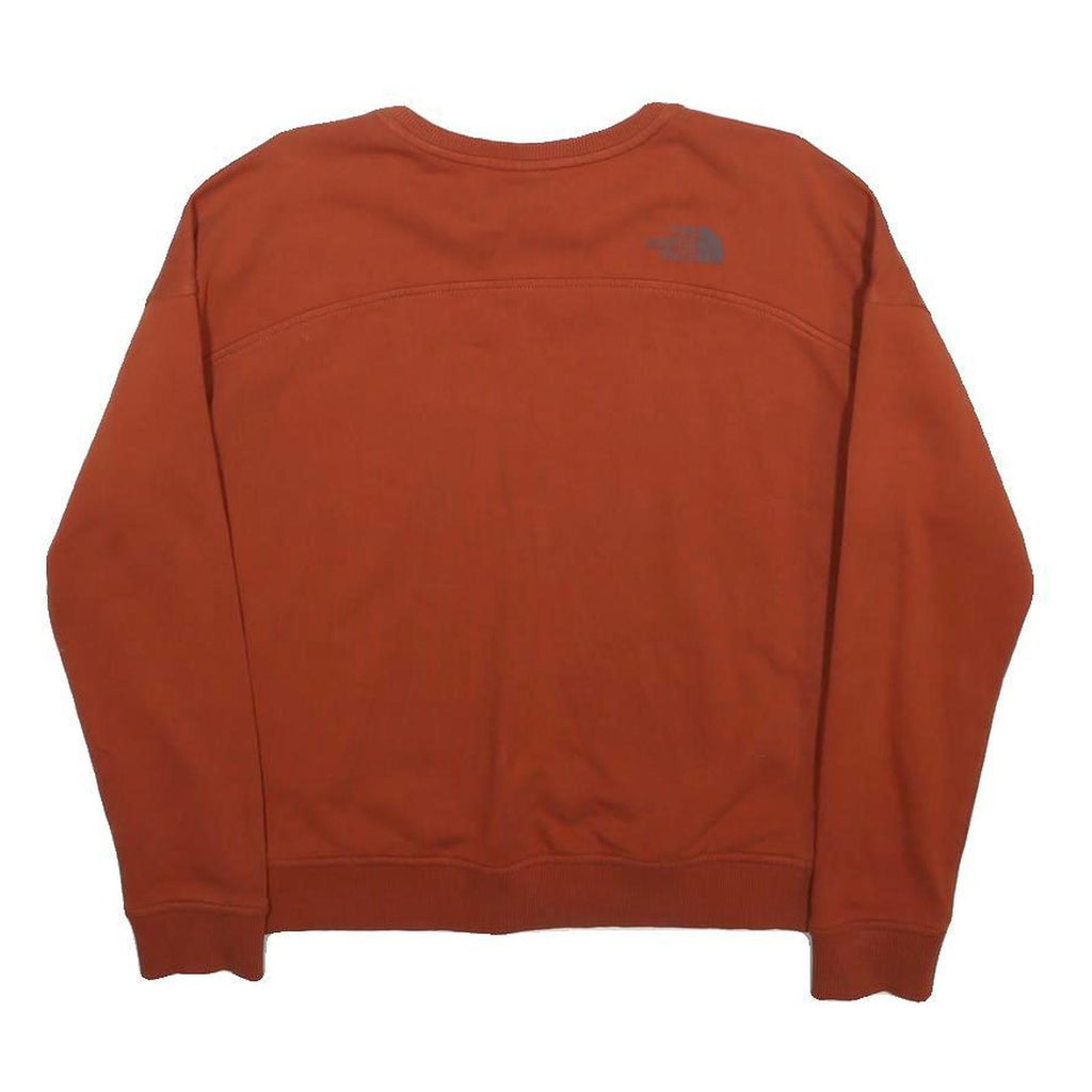 THE NORTH FACE Mens Rust Crew Neck M Cotton Blend Sweatshirt Logo Print