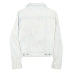 LEVI'S Womens White Cotton Blend Denim Jacket XS Button Plain Stylish