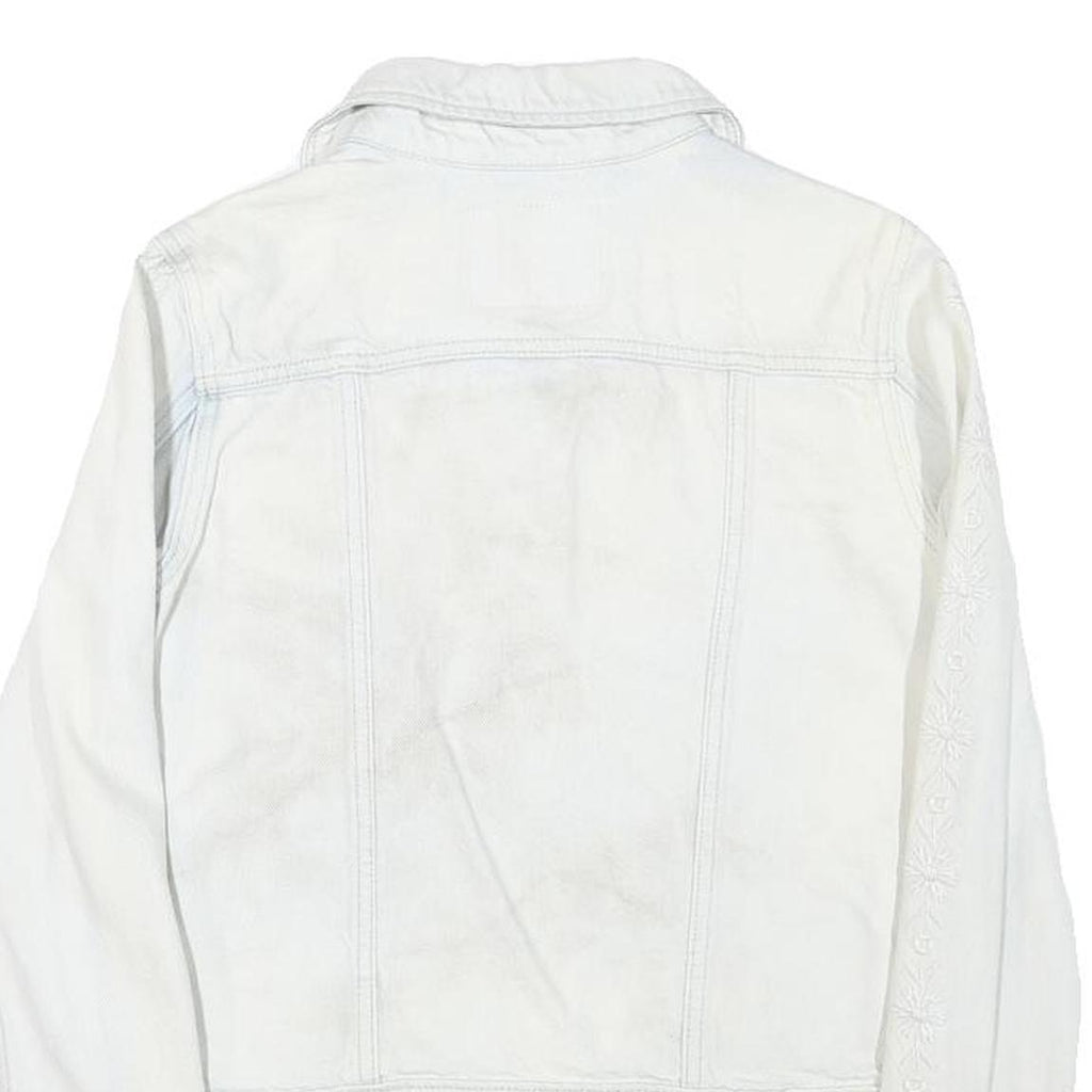 LEVI'S Womens White Cotton Blend Denim Jacket XS Button Plain Stylish