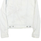 LEVI'S Womens White Cotton Blend Denim Jacket XS Button Plain Stylish