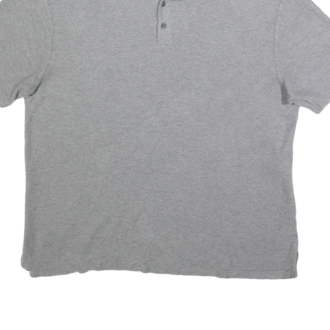 CALVIN KLEIN Mens Grey Short Sleeve Plain Polo Shirt L Classic Cotton Blend