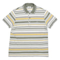 LACOSTE Mens White Green & Yellow Striped Short Sleeve Polo Shirt S Cotton Blend