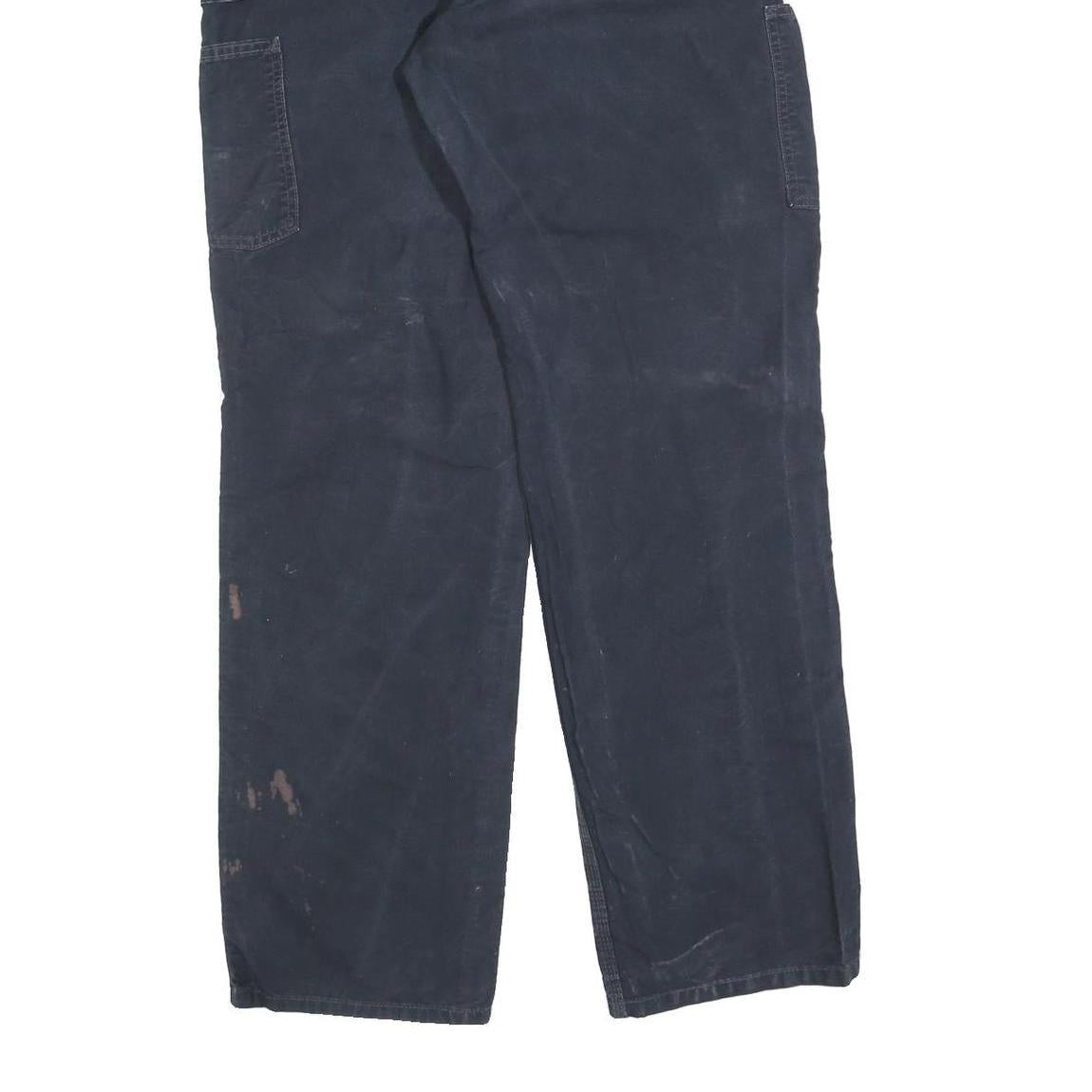 CARHARTT Mens Cotton Blend Navy Relaxed Fit Straight Trousers W31 L34 Workwear