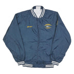 CARDINAL Mens Navy Blue Polyester Button Jacket L Varsity Striped Cuffs